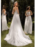 Beaded Ivory Lace Tulle Open Back Fairytale Wedding Dress